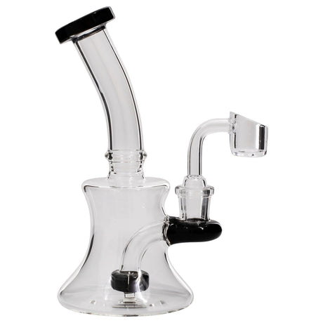 Glassic Hourglass Dab Rig with Onyx Accents and Quartz Banger - Front View