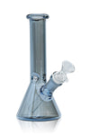 Glassic 8'' Iridescent Rainbow Beaker Bong in Pearlescent Purple, Front View on White Background
