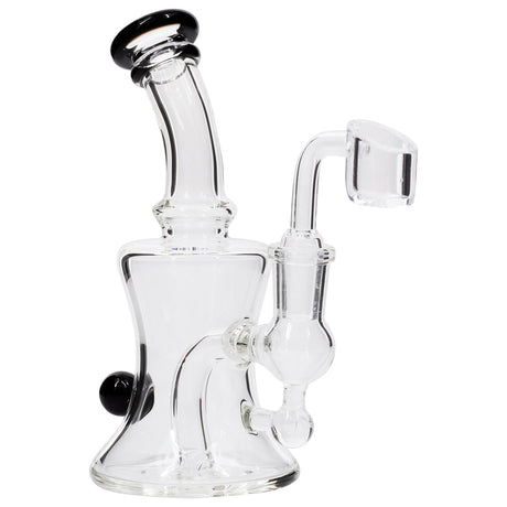 Glassic Marble-Studded Dab Rig with Onyx Accents and Banger Hanger, Compact Design