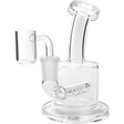 Glassic Mini Inline Dab Rig with Banger Hanger Design - Front View on White Background
