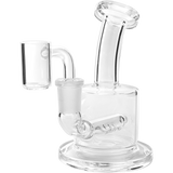 Glassic Mini Inline Dab Rig with Banger Hanger Design - Front View on White Background