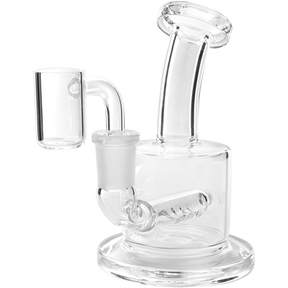 Glassic Mini Inline Dab Rig with Banger Hanger Design - Front View on White Background