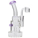 Glassic Stacked-Cake Dab Rig with Amethyst Accents, 90 Degree Joint, Front View
