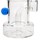 Glassic Stacked-Cake Dab Rig with Blue Accents and 90 Degree Banger Hanger, Front View