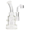 Glassic Stacked-Cake Dab Rig with Frost Accents, 90 Degree Joint, Front View on White Background