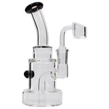 Glassic Stacked-Cake Dab Rig with Onyx Accents, 90 Degree Joint, Side View