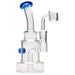 Glassic Stacked-Cake Dab Rig with Sapphire Accents, 90 Degree Joint, Front View
