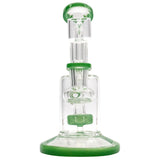 Glassic 'Spritz' 6.5" Dab Rig with green shower-head perc, compact design, front view on white