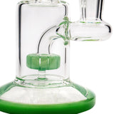 Glassic 'Spritz' 6.5" Dab Rig with Green Shower-head Perc, 90 Degree Joint, Side View
