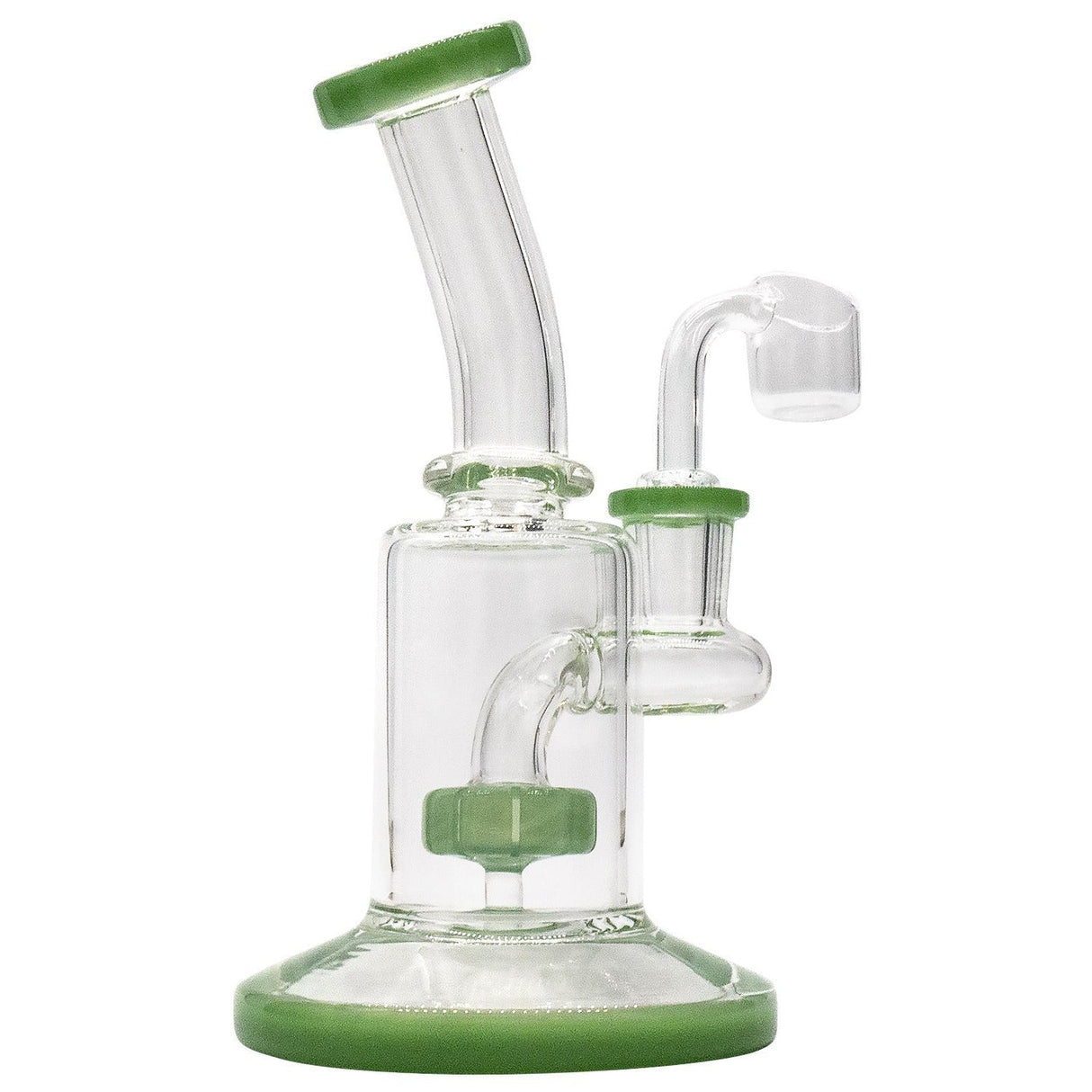 Glassic's "Spritz" 6.5" Dab Rig with Green Shower-head Perc, 90 Degree Joint
