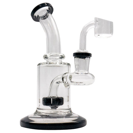 Glassic's "Spritz" 6.5" Onyx Dab Rig with Color Shower-head Perc, 90 Degree Joint, Front View