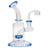 Glassic's "Spritz" 6.5" Sapphire Dab Rig with Color Shower-head Perc, Front View on White