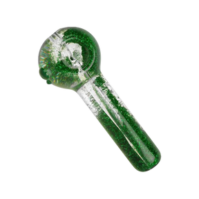 Glitter Spoon Liquid Hand Pipe, 5" Borosilicate Glass, for Dry Herbs, Top View