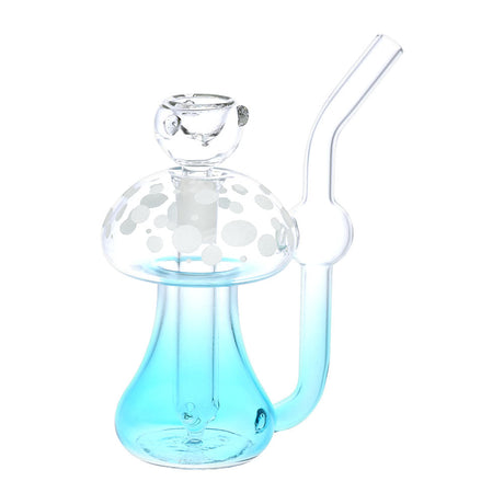 Glow in the Dark Fungi Glass Bubbler, 4.75" 14mm Female Joint, Borosilicate, Front View