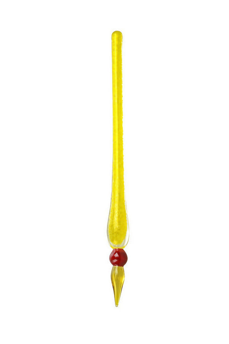 6" Glow in the Dark Pyrex Glass Dabber Tool for Concentrates, Front View on White Background