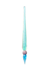 6" Borosilicate Glass Dabber Tool, Glow in the Dark, Assorted Colors, Front View on White Background