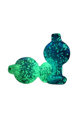 Glow in the Dark Speckled Ball Carb Cap for Dab Rigs, Borosilicate Glass, Side View