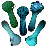 Assorted Glow in the Dark Spoon Pipes made of Borosilicate Glass, Portable Design - 10 Pack