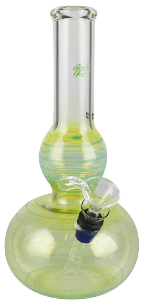 Glowfly Glass Bubble Base Water Pipe, 9" Compact Borosilicate, Front View