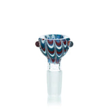 Lucky Goat Groovy Glass Bowl 14mm with Colored Swirl Design - Front View