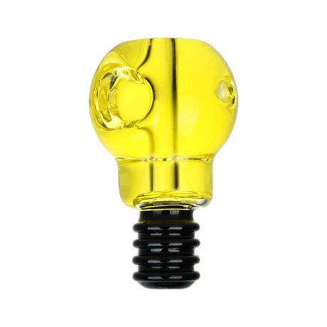 4" Glycerin-Filled Light Bulb Hand Pipe in Yellow - Borosilicate Glass - Front View