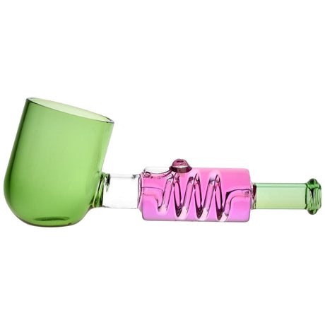 5.5-inch Glycerin Hand Pipe Attachment for Puffco Proxy with pink and green borosilicate glass