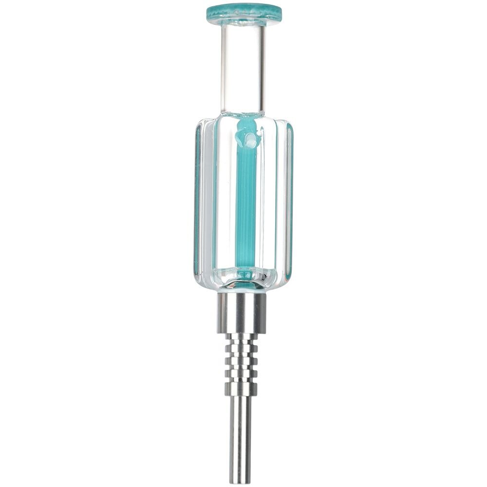 Go Go Glycerin Glass Dab Straw | Titanium Tip | 6.5" | Assorted Colors | 4ct Bundle