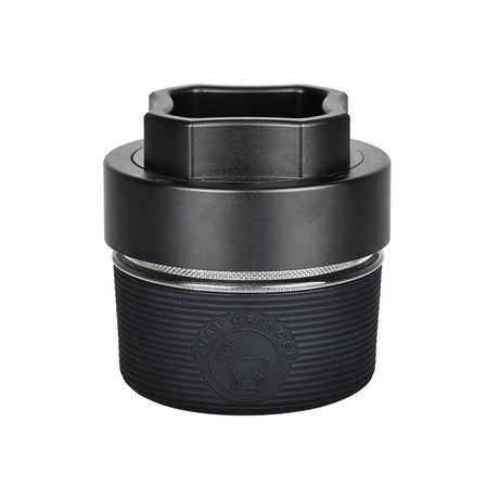 Front view of GOAT AITH v.1 Herb Grinder in Jardinière Black with textured grip and deep chamber