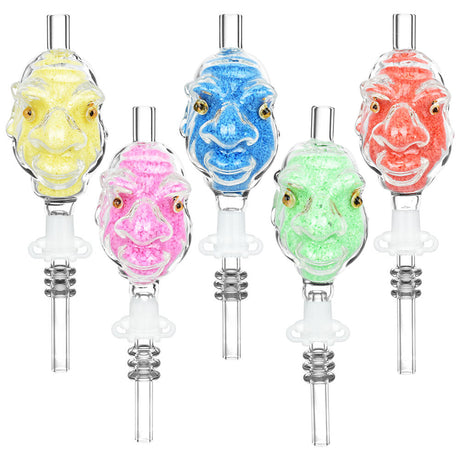 Assorted colors Goblin Gang 6" sand-filled dab straws with 10mm joint size, front view
