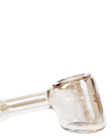 Valiant Distribution Gold Fumed Hammer Pipe, 4in, Heavy Wall Glass, Side View on White