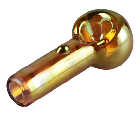 Gold Fumed Borosilicate Glass Hand Pipe, 3-inch Spoon Design, Compact for Easy Travel