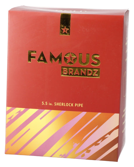 Gold Fumed Sherlock Pipe packaging by Valiant Distribution, front view on white background