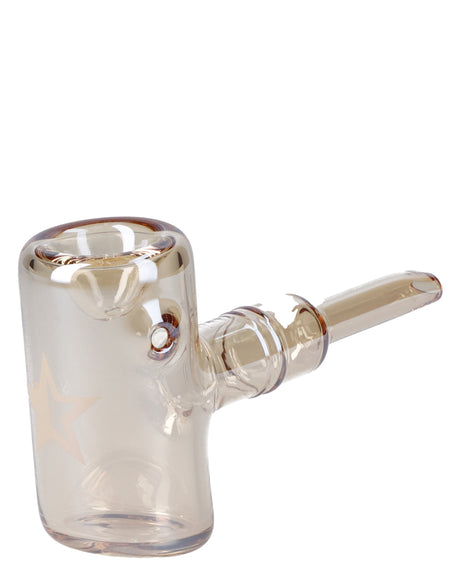 Valiant Distribution Gold Fumed Sherlock Pipe, 5 Inch, with Color Changing Borosilicate Glass, Side View