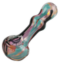 Gold Fumed Wig-wag Hand Pipe with Swirl Design, Borosilicate Glass, 4" Length