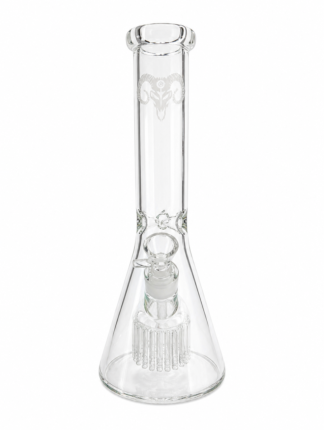 Golden Goat glass beaker bong with built-in tree percolator and ice pinch