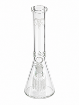 Golden Goat glass beaker bong with built-in tree percolator and ice pinch