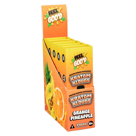 GOO'D Kratom Klouds HHC Disposable Vaporizer Display Box with Orange Pineapple Flavor