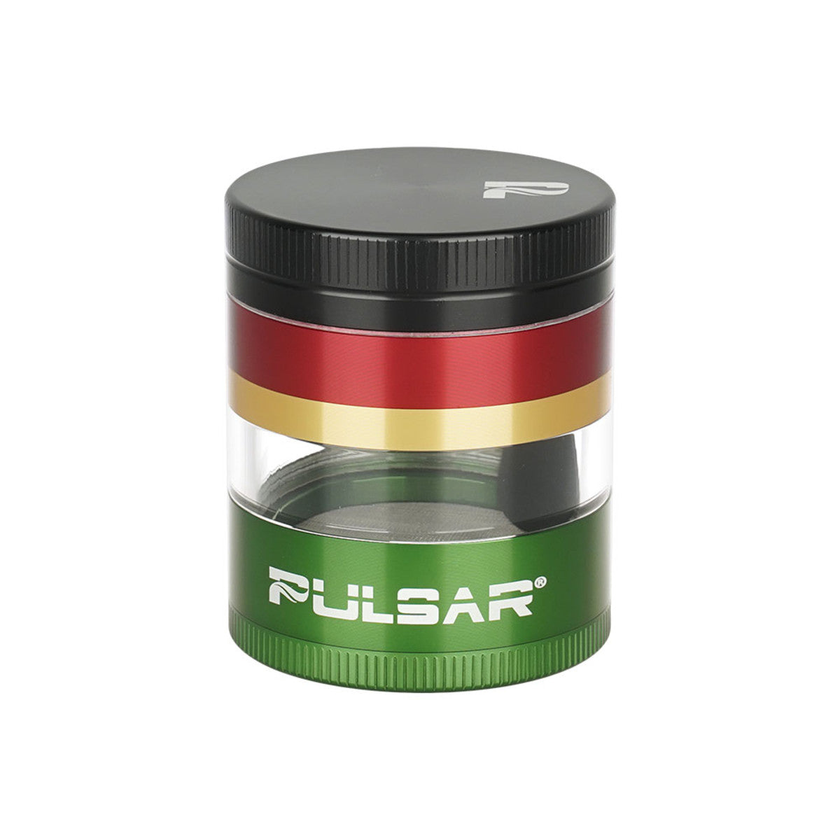 Pulsar Solid Top Side Window Grinder, 4pc, 2.5" in Black, Red, Gold, Green, Front View