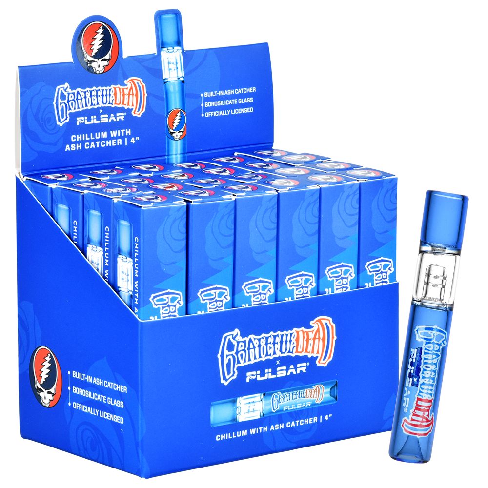 Grateful Dead x Pulsar Glass Chillum | Built-In Ash Catcher | 4