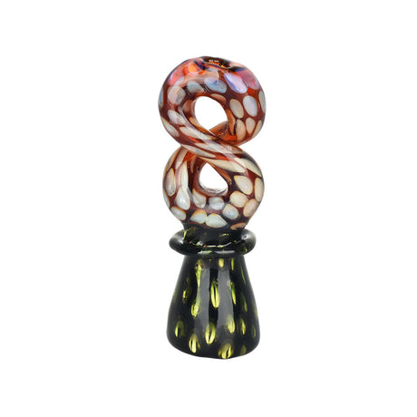 Grateful Eight Honeycomb Chillum in Borosilicate Glass with Unique Design - Front View