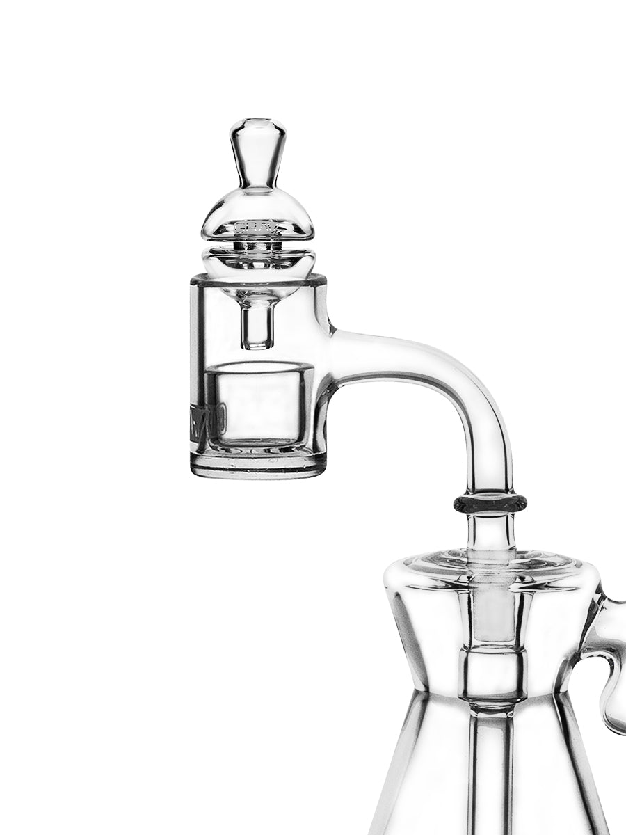 GRAV 10mm 90° Quartz Bucket with Inserts & Carb Cap Set for Dab Rigs - Clear, Side View