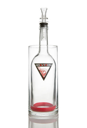 GRAV 14" Gravitron 2.0 Water Pipe in Clear Borosilicate Glass, Front View on White Background