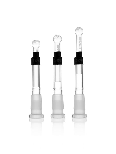 GRAV 14mm Adjustable Downstem set, clear borosilicate glass, front view on white background