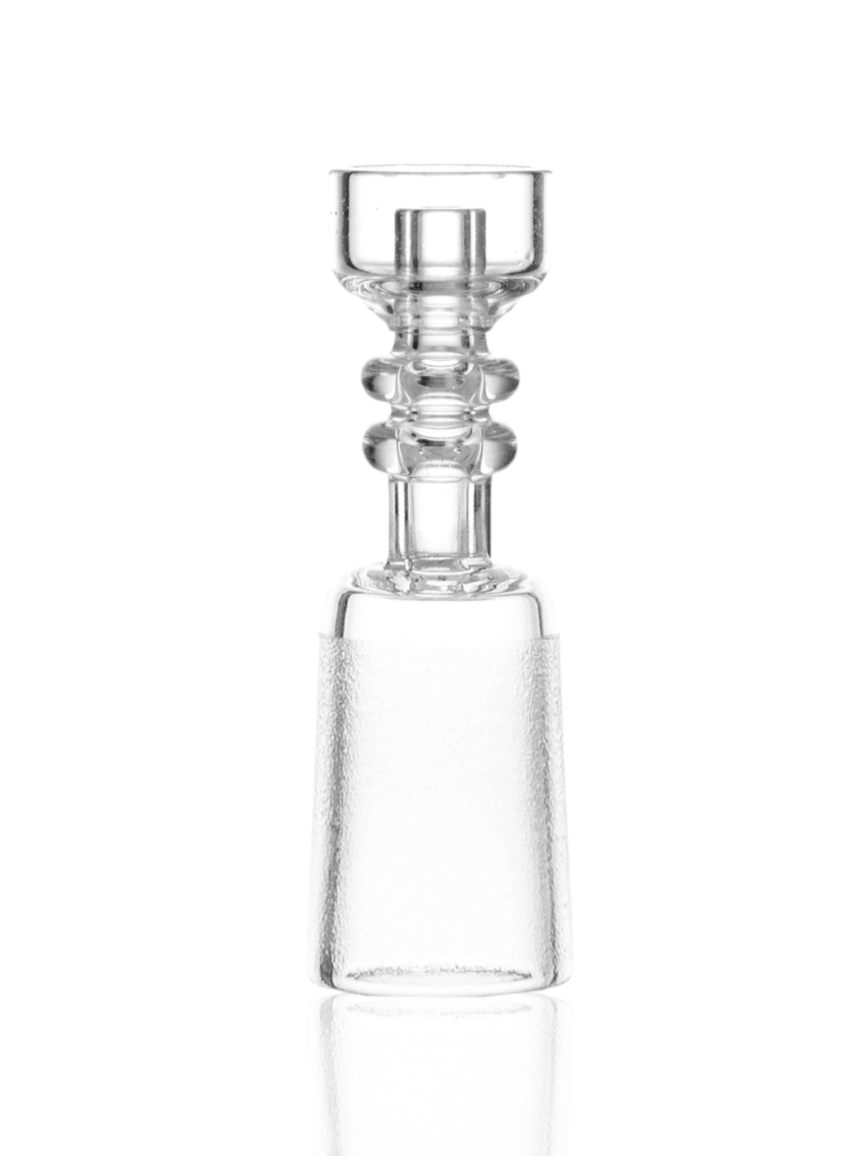 GRAV 14mm Female Domeless Nail for Dab Rigs, Clear Quartz, Front View on White Background