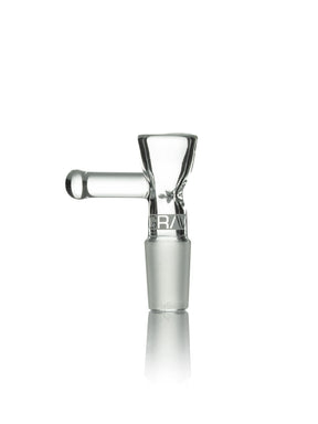 GRAV 14mm Triple Pinch Bowl made of Borosilicate Glass, clear male joint, front view on white background