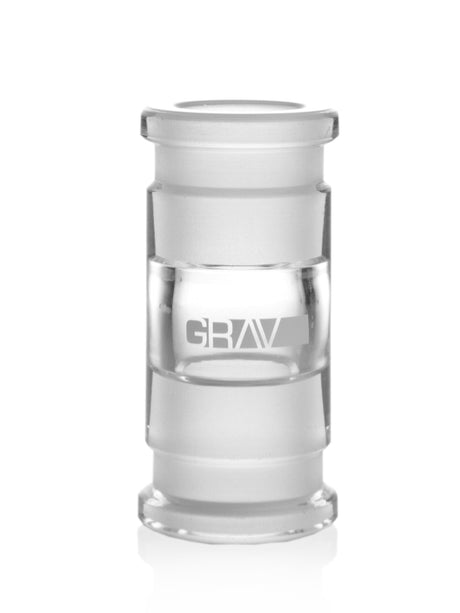 GRAV 19mm Clear Borosilicate Glass Female to Female Joint Adapter for Bongs Front View