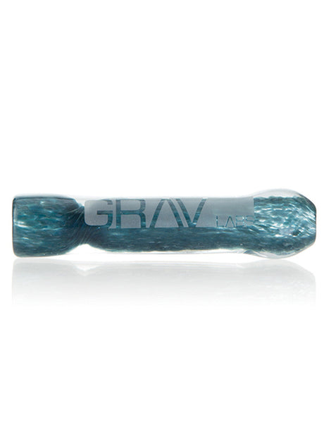 GRAV 3' Chillum in Blue - 25mm Borosilicate Glass Hand Pipe Front View