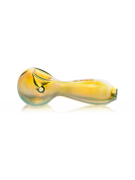 GRAV 6'' Large Spoon Pipe in Fumed Color, Side View on White Background, Portable Borosilicate Glass