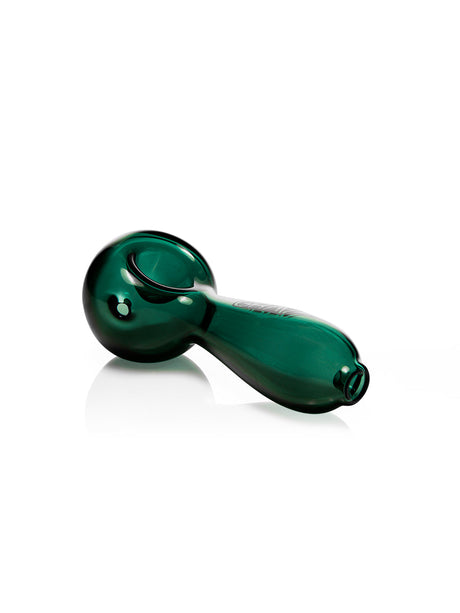 GRAV 6'' Large Spoon Hand Pipe in Green - Durable Borosilicate Glass - Side View