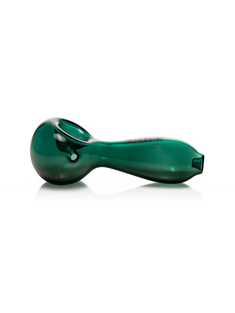 GRAV 6'' Large Spoon Pipe in Lake Green, Side View, Portable Borosilicate Glass, for Dry Herbs